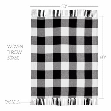 Annie Buffalo Check Black Woven Throw 50x60 - The Fox Decor